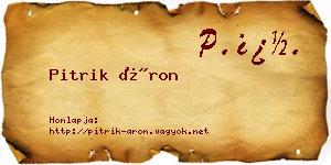 Pitrik Áron névjegykártya