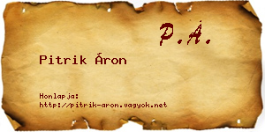 Pitrik Áron névjegykártya