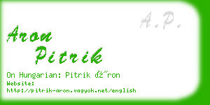 aron pitrik business card